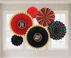 AMS Roll The Dice Decorating Paper Fan 6ct