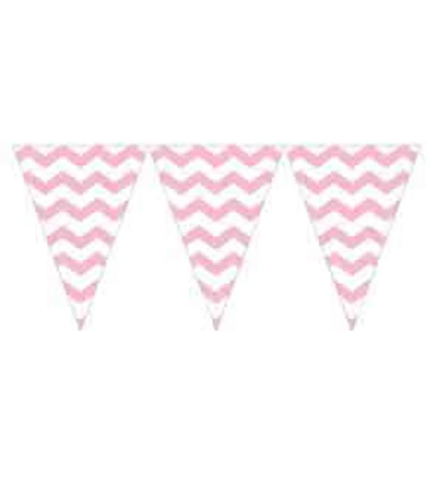 Classic Pink Chevron Flag Banner 9ft 1 Classic Pink Chevron Flag Banner 9ft