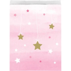 One Little Star Girl Paper Treat Bag 10ct