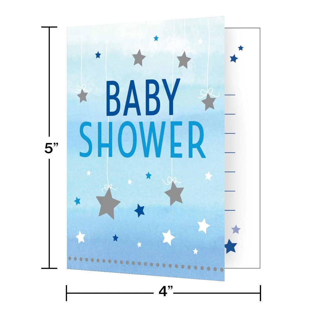 One Little Star Boy Baby Shower Invitation 8ct 1 One Little Star Boy Baby Shower Invitation 8ct
