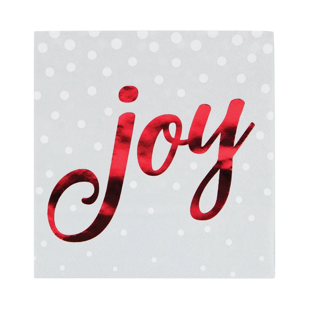 Beverage Napkin 16ct Holiday Sparkle Joy Silver 1 Beverage Napkin 16ct Holiday Sparkle Joy Silver
