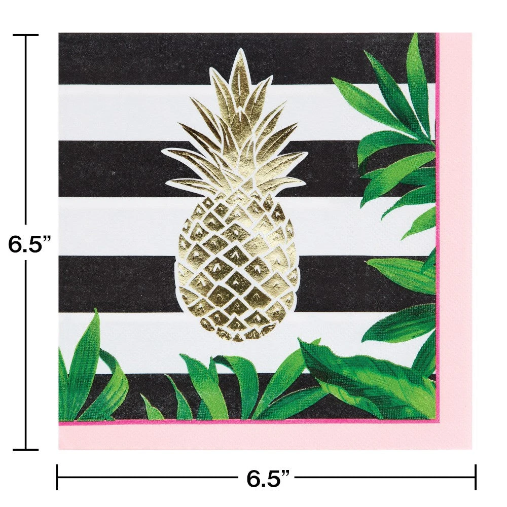 Pineapple Wedding Foil Stamped Lunch Napkin 16ct 1 Pineapple Wedding Foil Stamped Lunch Napkin 16ct