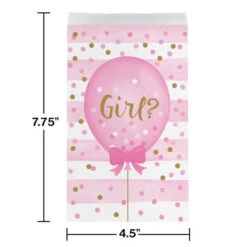 Gender Reveal Balloon Paper Treat Bag Md