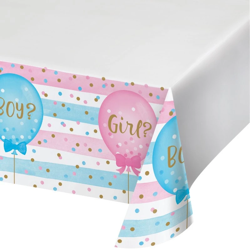 Gender Reveal Balloon Tablecover 54inx102in 1 Gender Reveal Balloon Tablecover 54inx102in