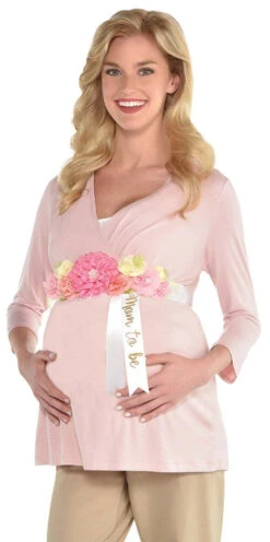 AMS Floral Baby Mom To Be Bump Sash 1ct