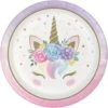 Unicorn Baby Dinner Plate 8ct -Toy World 343829