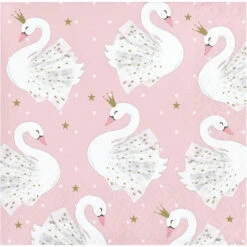 Stylish Swan Party Beverage Napkin 16ct