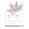 Unicorn Baby Invitation Pop-up 8ct 2 Unicorn Baby Invitation Pop-up 8ct -Toy World 344438 1