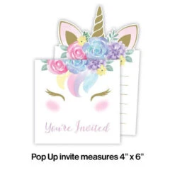 Unicorn Baby Invitation Pop-up 8ct