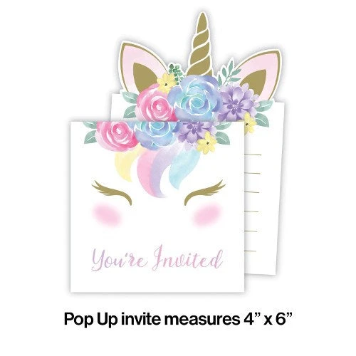 Unicorn Baby Invitation Pop-up 8ct 1 Unicorn Baby Invitation Pop-up 8ct
