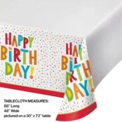 Birthday Fun Plastic Table Cover 44inx88in
