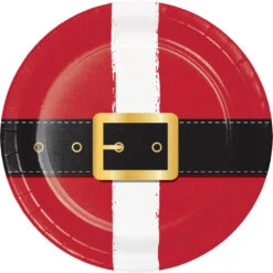 Santa Fun 7in Paper Plate 8ct