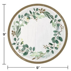 Eucalyptus Greens 9in Plate 8ct