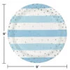 Blue Silver Celebration 9in Plate 8Ct Foil 2 Blue Silver Celebration 9in Plate 8Ct Foil -Toy World 346291 1