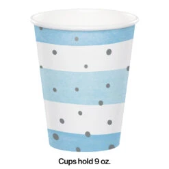 Blue Silver Celebration Paper Cup 8ct