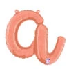 Betallic Script Letter "a" Rose Gold 10 Inch Air Filled Shaped Foil Balloon Packed W/straw 1ct 2 Betallic Script Letter "a" Rose Gold 10 Inch Air Filled Shaped Foil Balloon Packed W/straw 1ct -Toy World 34701RGP