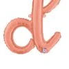 Betallic Script Letter "d" Rose Gold 21 Inch Air Filled Shaped Foil Balloon Packed W/straw 1ct -Toy World 34704RGP