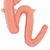 Betallic Script Letter "h" Rose Gold 22 Inch Air Filled Shaped Foil Balloon Packed W/straw 1ct -Toy World 34708RGP
