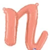 Betallic Script Letter "n" Rose Gold 9 Inch Air Filled Shaped Foil Balloon Packed W/straw 1ct -Toy World 34714RGP
