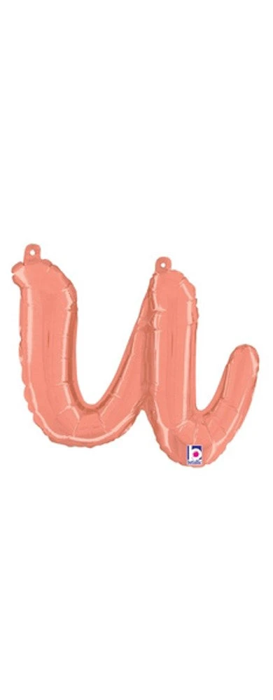 Betallic Script Letter "u" Rose Gold 12 Inch Air Filled Shaped Foil Balloon Packed W/straw 1ct 1 Betallic Script Letter "u" Rose Gold 12 Inch Air Filled Shaped Foil Balloon Packed W/straw 1ct