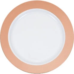 Rosegold Rim 10in Plastic Plate 10ct