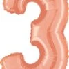 Betallic 3 Rose Gold 14 Inch Valved Air-Filled Shape 1ct -Toy World 34843RGBET