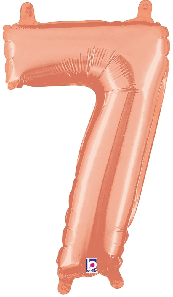 Betallic 7 Rose Gold 14 Inch Valved Air-Filled Shape 1ct 1 Betallic 7 Rose Gold 14 Inch Valved Air-Filled Shape 1ct