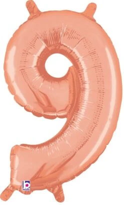 Betallic 9 Rose Gold 14 Inch Valved Air-Filled Shape Packaged 1ct