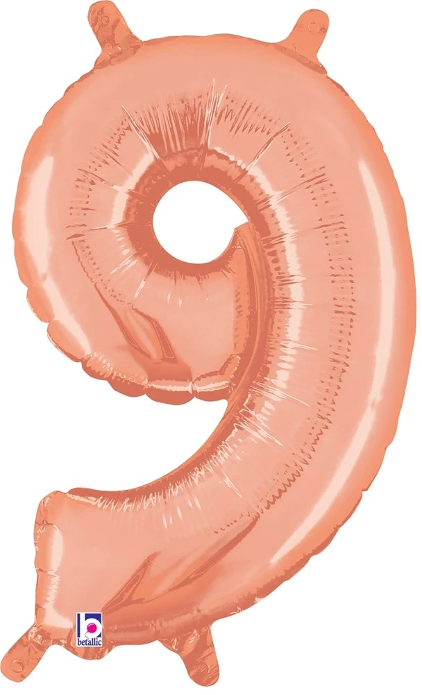 Betallic 9 Rose Gold 14 Inch Valved Air-Filled Shape Packaged 1ct 1 Betallic 9 Rose Gold 14 Inch Valved Air-Filled Shape Packaged 1ct