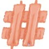 Betallic Hashtag Rose Gold 14 Inch Valved Air-Filled Shape 1ct