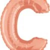 Betallic C Rose Gold 14 Inch Valved Air-Filled Shape 1ct 2 Betallic C Rose Gold 14 Inch Valved Air-Filled Shape 1ct -Toy World 34903RGBET