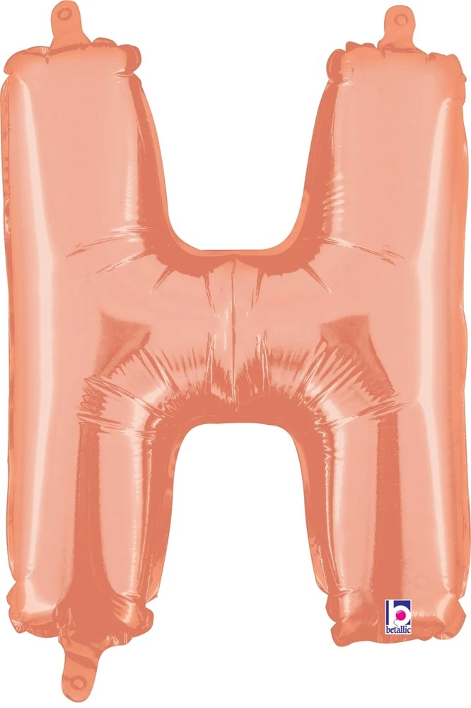 Betallic H Rose Gold 14 Inch Valved Air-Filled Shape Packaged 1ct 1 Betallic H Rose Gold 14 Inch Valved Air-Filled Shape Packaged 1ct