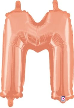 Betallic M Rose Gold 14 Inch Valved Air-Filled Shape Packaged 1ct