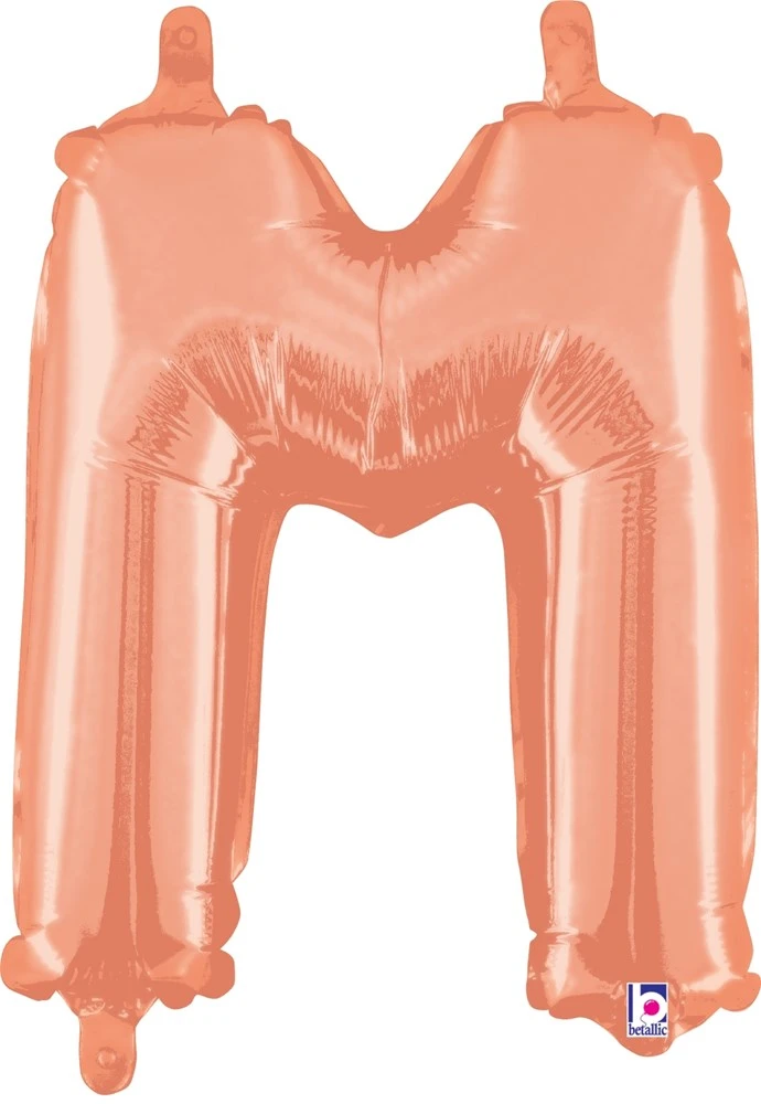 Betallic M Rose Gold 14 Inch Valved Air-Filled Shape Packaged 1ct 1 Betallic M Rose Gold 14 Inch Valved Air-Filled Shape Packaged 1ct