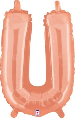 Betallic U Rose Gold 14 Inch Valved Air-Filled Shape Packaged 1ct