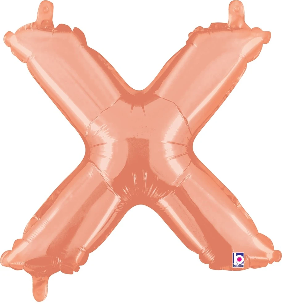 Betallic X Rose Gold 14 Inch Valved Air-Filled Shape Packaged 1ct 1 Betallic X Rose Gold 14 Inch Valved Air-Filled Shape Packaged 1ct