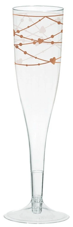 AMS Navy Bride Plastic Champagne Glasses 16ct