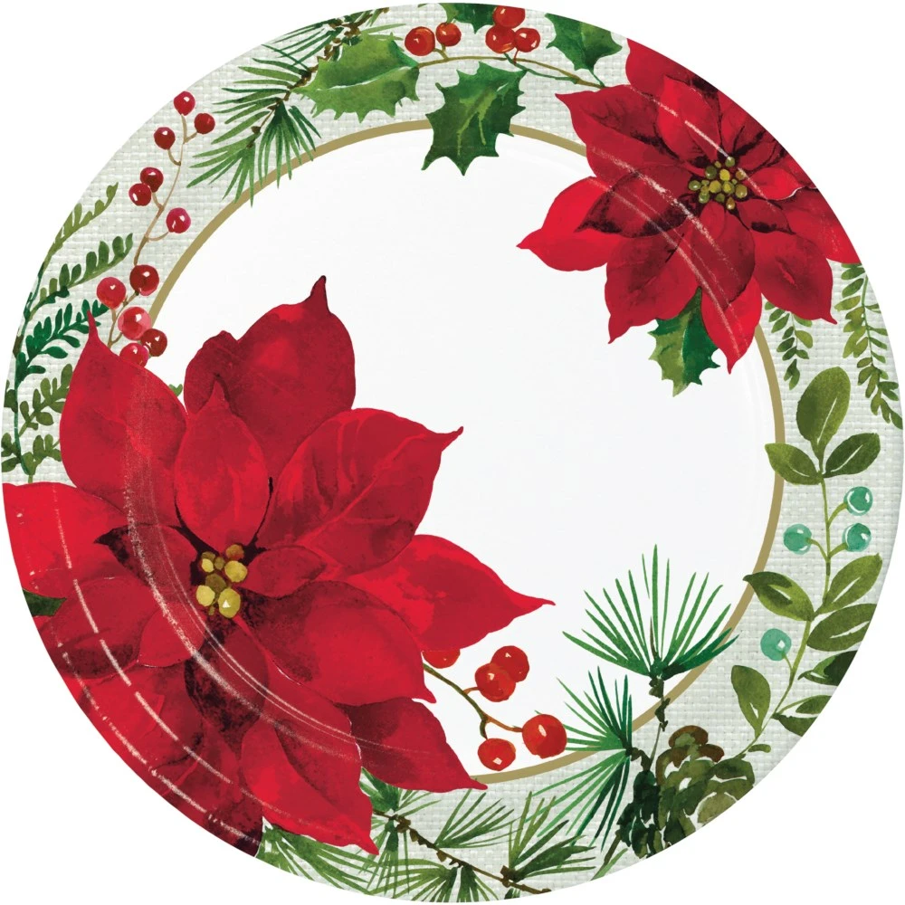 Posh Poinsettia Dinner Plate 8ct 1 Posh Poinsettia Dinner Plate 8ct