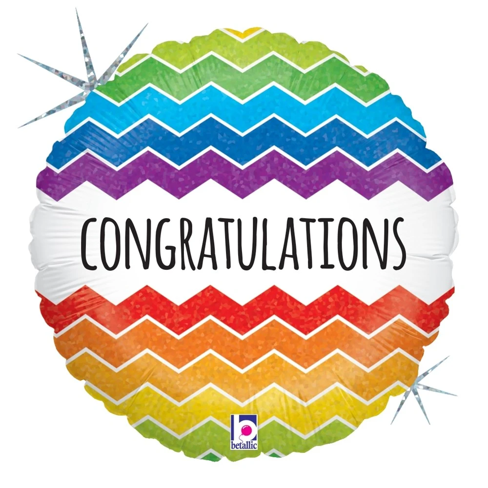 Betallic Chevron Congratulations 18 Inch Holographic Balloon 1ct 1 Betallic Chevron Congratulations 18 Inch Holographic Balloon 1ct