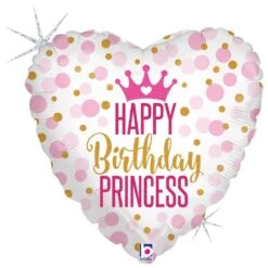Betallic Glitter Birthday Princess 18 Inch Holographic Balloon 1ct