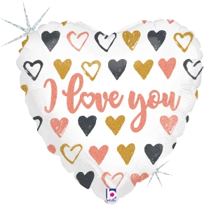 Betallic Rose Gold Hearts I Love You 18 Inch Glitter Holographic Balloon Packaged 1ct 1 Betallic Rose Gold Hearts I Love You 18 Inch Glitter Holographic Balloon Packaged 1ct