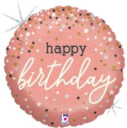 Betallic Rose Gold Confetti Birthday 18 Inch Glitter Holographic Balloon Packaged 1ct 1 Betallic Rose Gold Confetti Birthday 18 Inch Glitter Holographic Balloon Packaged 1ct