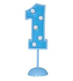 Blue Flashing Number 1 Decoration