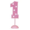 Pink Flashing Number 1 Decoration -Toy World 37051