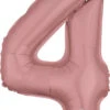 Anagram 16 Inch Number 4 Rose Gold Foil Balloon 1ct 2 Anagram 16 Inch Number 4 Rose Gold Foil Balloon 1ct -Toy World 3748911