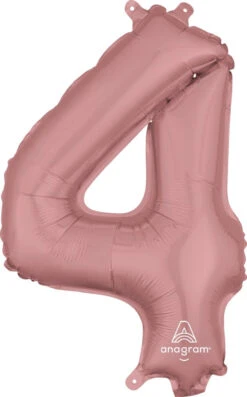 Anagram 16 Inch Number 4 Rose Gold Foil Balloon 1ct