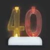 Number 40 Flashing Holder With Birthday Candles -Toy World 37544