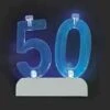 Flashing 50th Candle And Holder -Toy World 37545