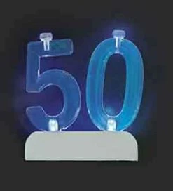 Flashing 50th Candle And Holder