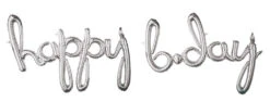 AMS Happy Birthday Script Balloon Silver 1ct